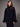 Feather Trim Mock Neck Sweater Black