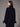 Feather Trim Mock Neck Sweater Black