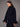 Feather Trim Mock Neck Sweater Black