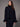 Feather Trim Mock Neck Sweater Black