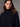 Feather Trim Mock Neck Sweater Black