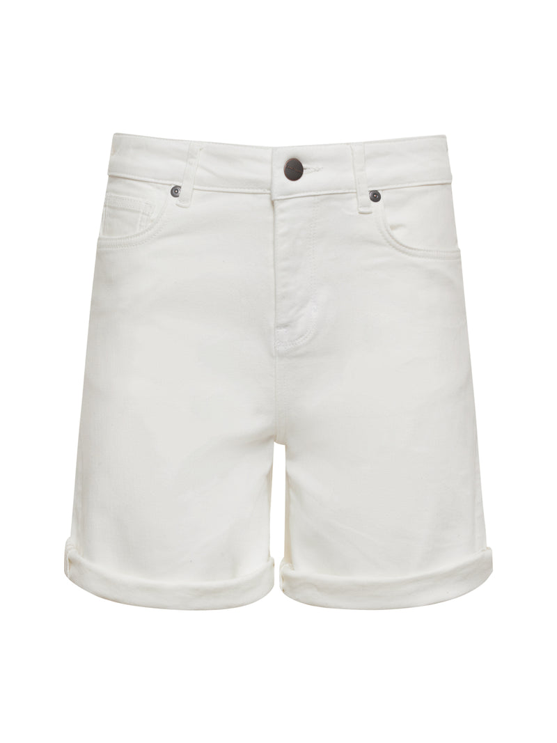 Cuffed Denim Short White alt 5