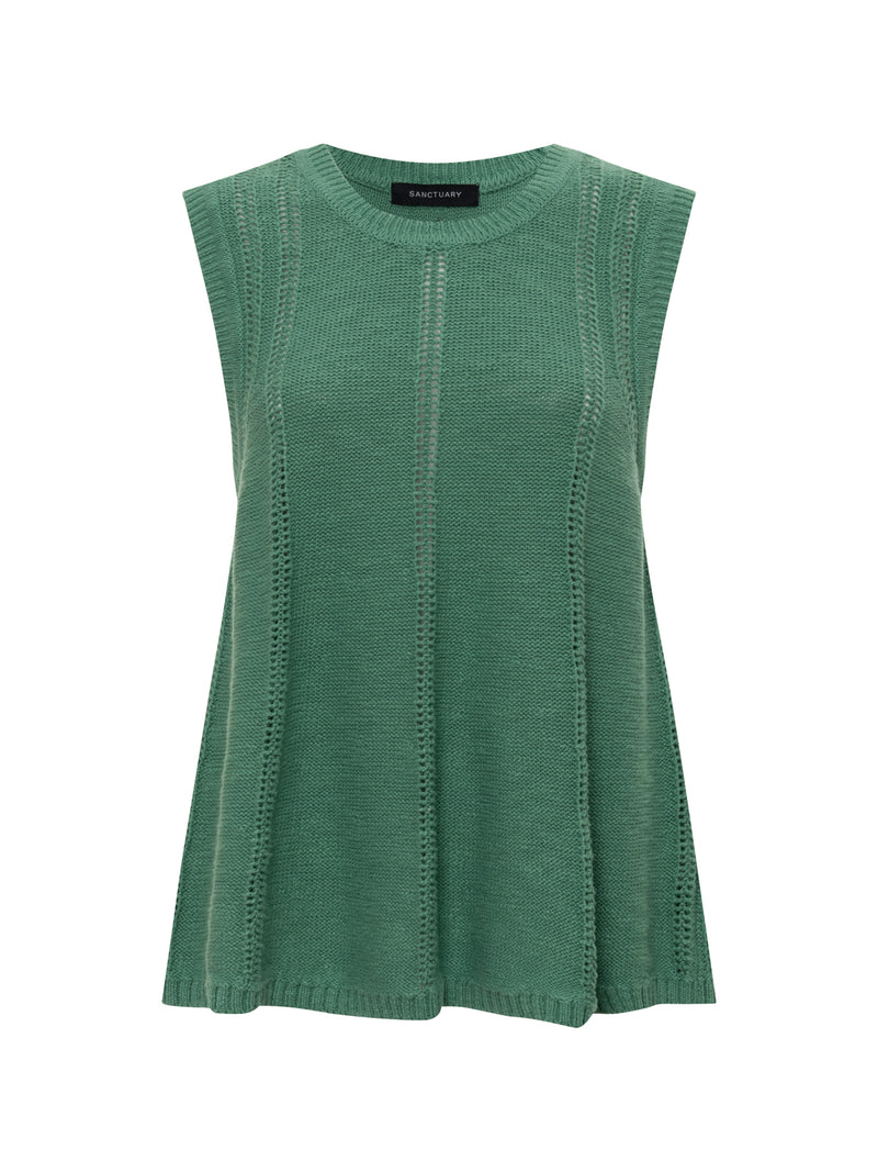 Easy Pointelle Shell Green Juice Petite Sizing alt 2