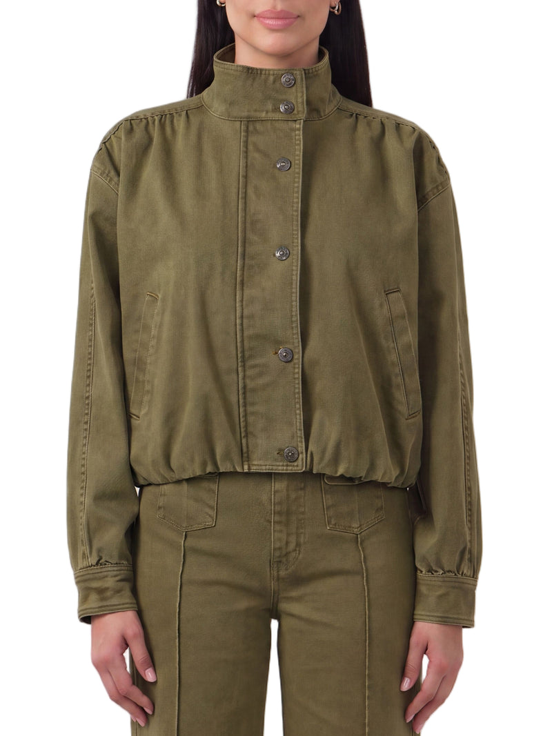 Bubble Hem Bomber Jacket Forage Green