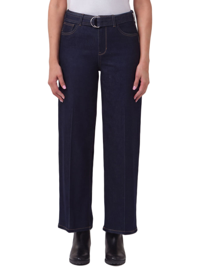 Ekara Slim Wide Crop Jean Indigo Rinse