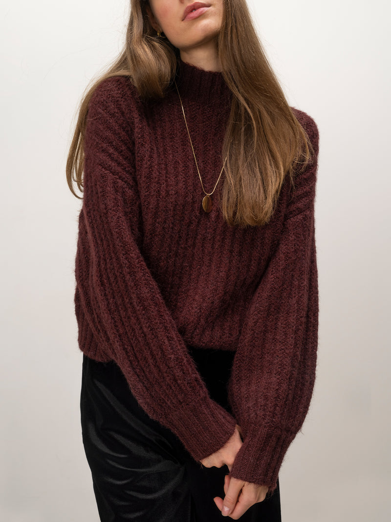 Kacy Ribbed Sweater Bordeaux