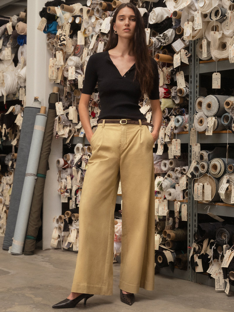 Reese Wide Leg Trouser Khaki alt 1