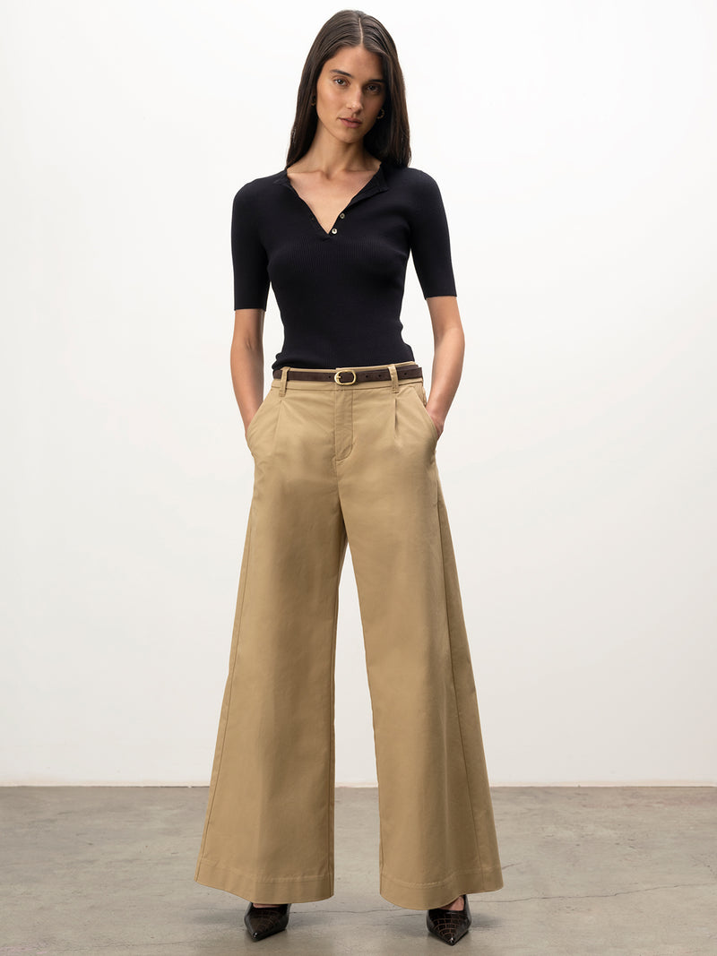 Reese Wide Leg Trouser Khaki