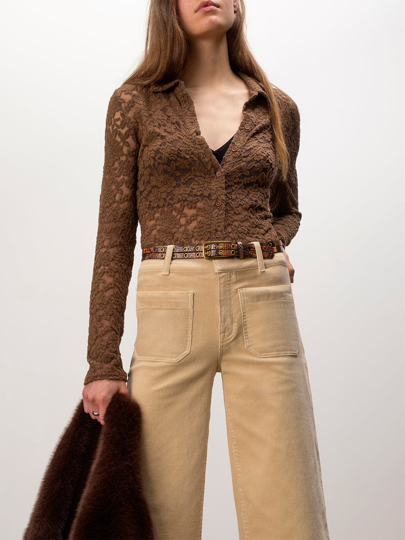 Dreamer Lace Shirt Cocoa Powder