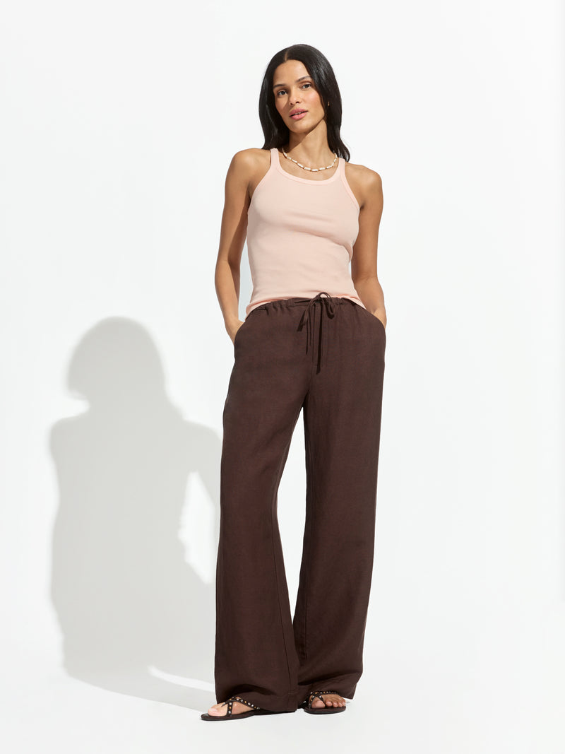 Shoreline Linen Pant Rich Soil alt 6
