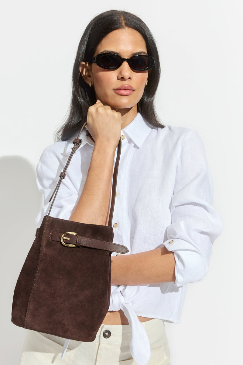Carolyn Oval Sunglasses in Black alt 1