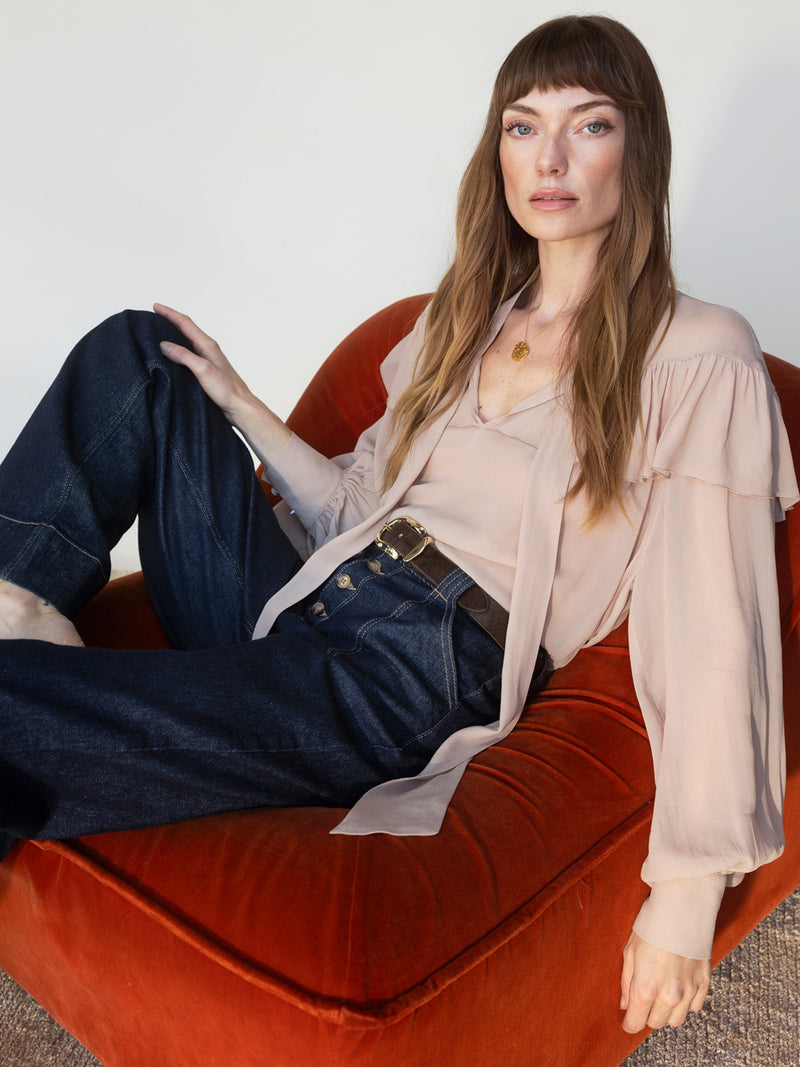 Fade Into You Ruffle Blouse Fawn