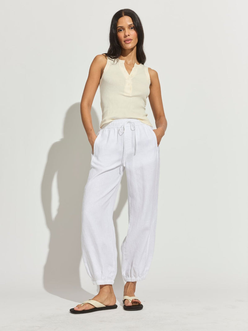Melody Micro Linen Balloon Pant White alt 1