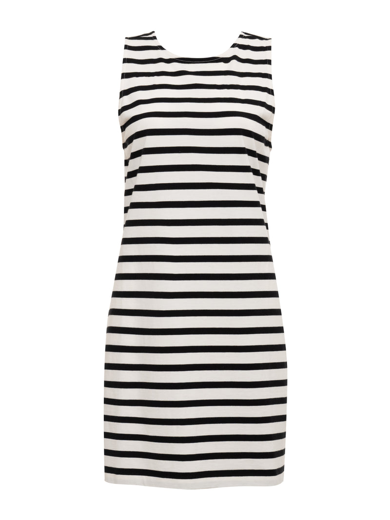 On The Yacht Shift Dress Chalk And Black Stripe alt 5