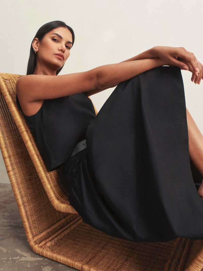 Matter Of Time Poplin Skirt Black