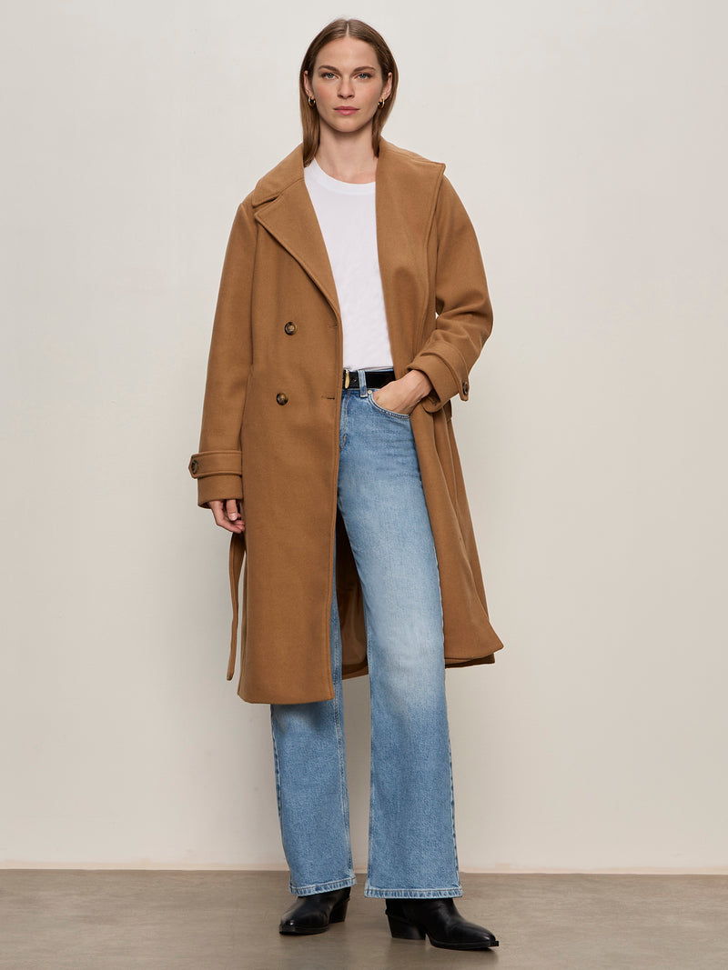 Aria Wrap Coat Camel