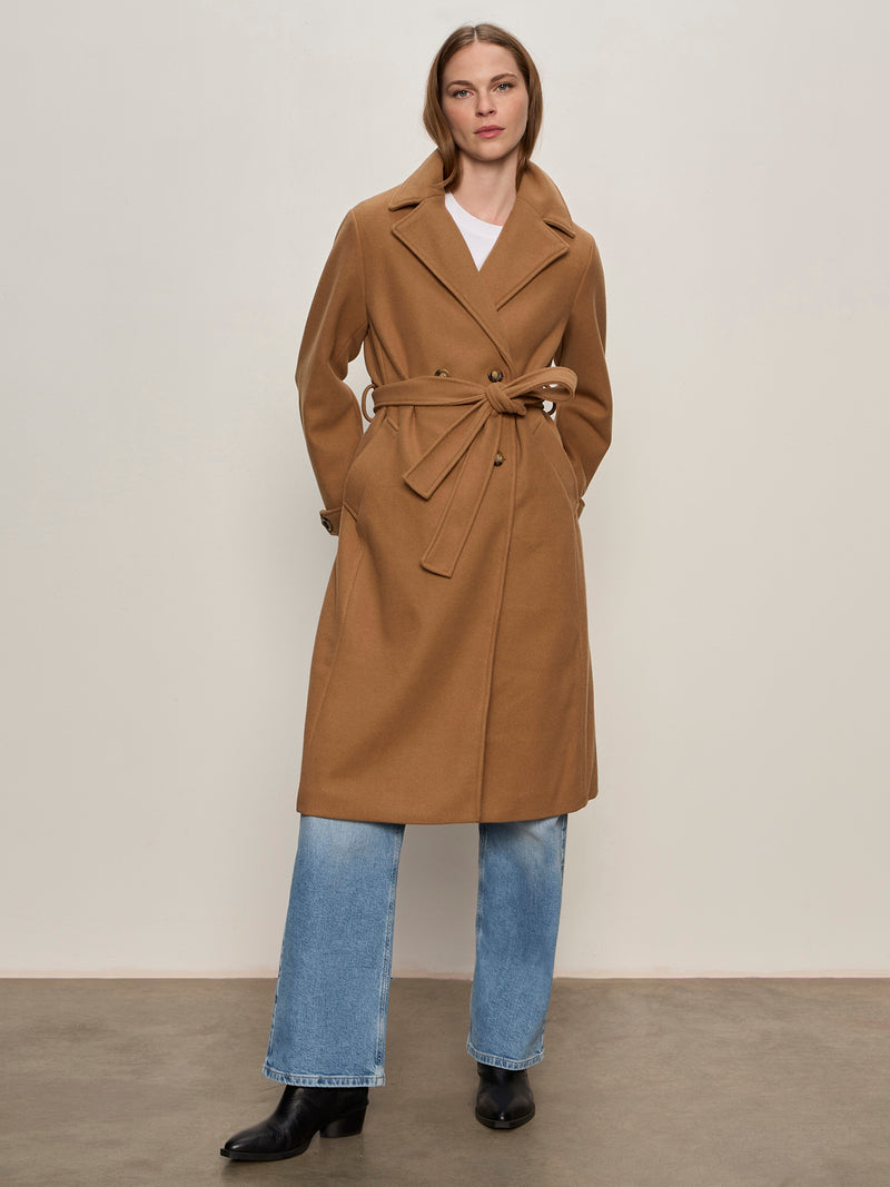 Aria Wrap Coat Camel alt 1
