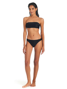On The Water Texture Bandeau Bikini Top Black