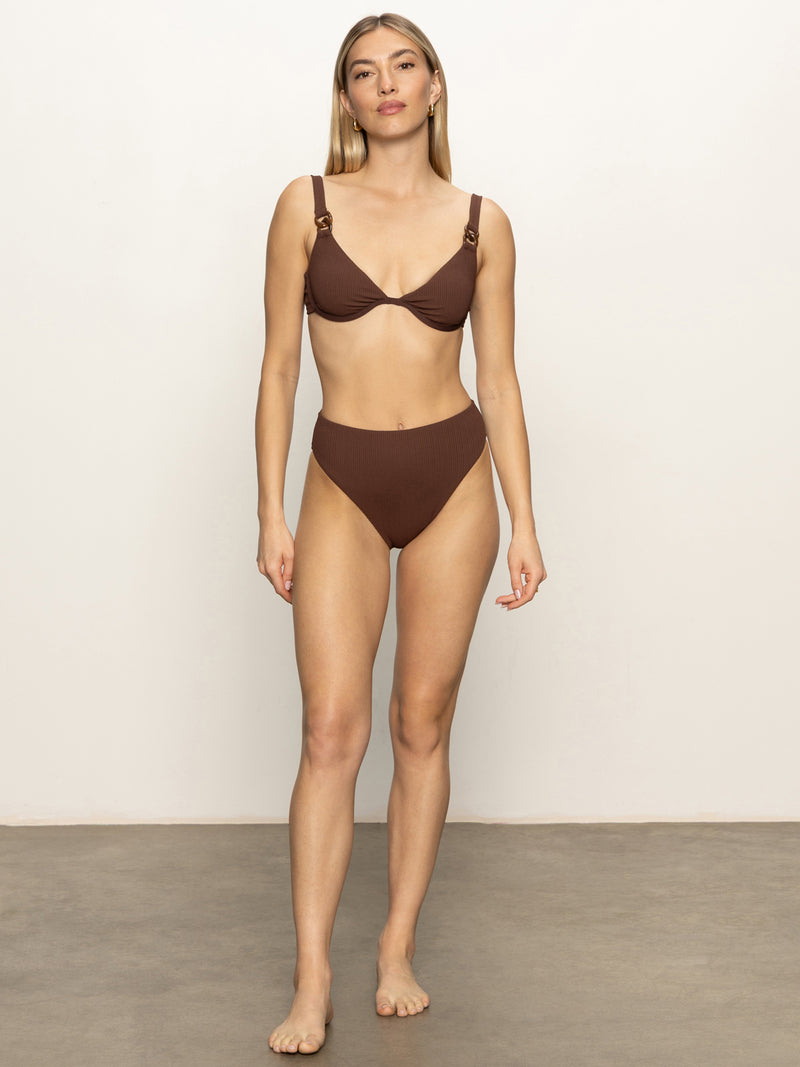 Stay Connected High Rise Bikini Bottom Espresso alt 3