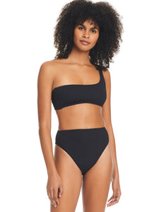 Sandbar Solids One Shoulder Bikini Top Black