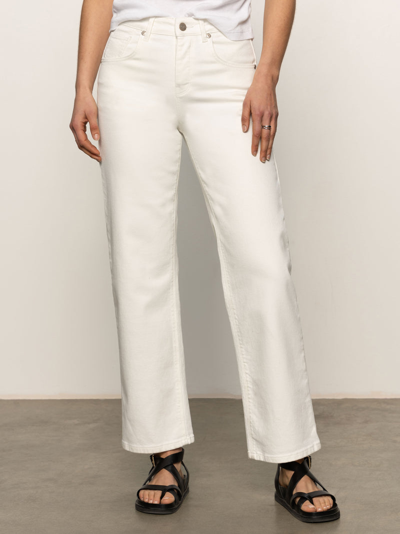 Soleil 90's Straight High Rise Jeans White