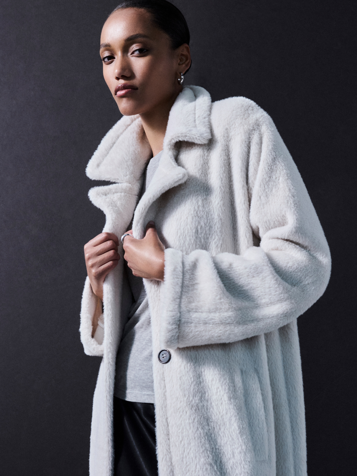 Live In Fur Coat Frosted White Sanctuary Clothing