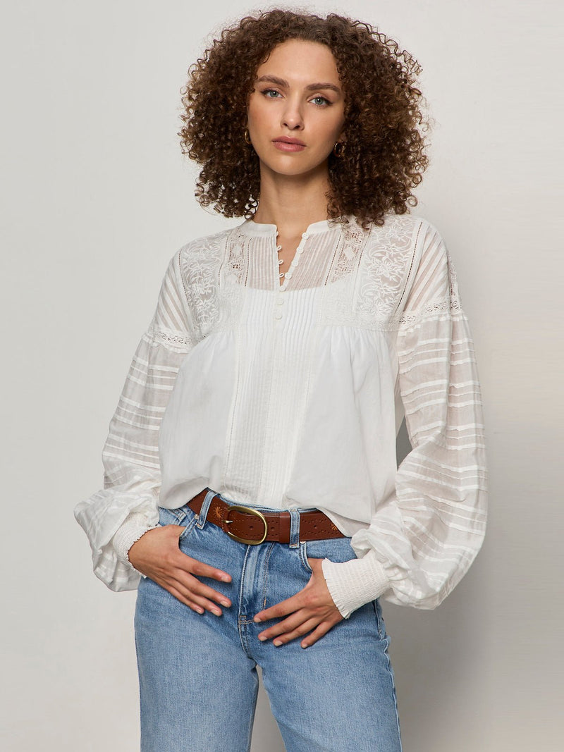 Adore You Embroidered Blouse White