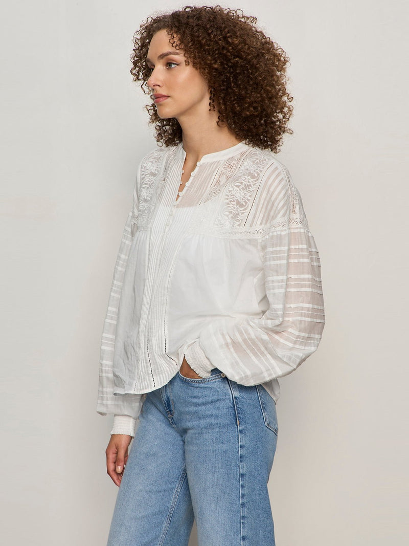 Adore You Embroidered Blouse White alt 2