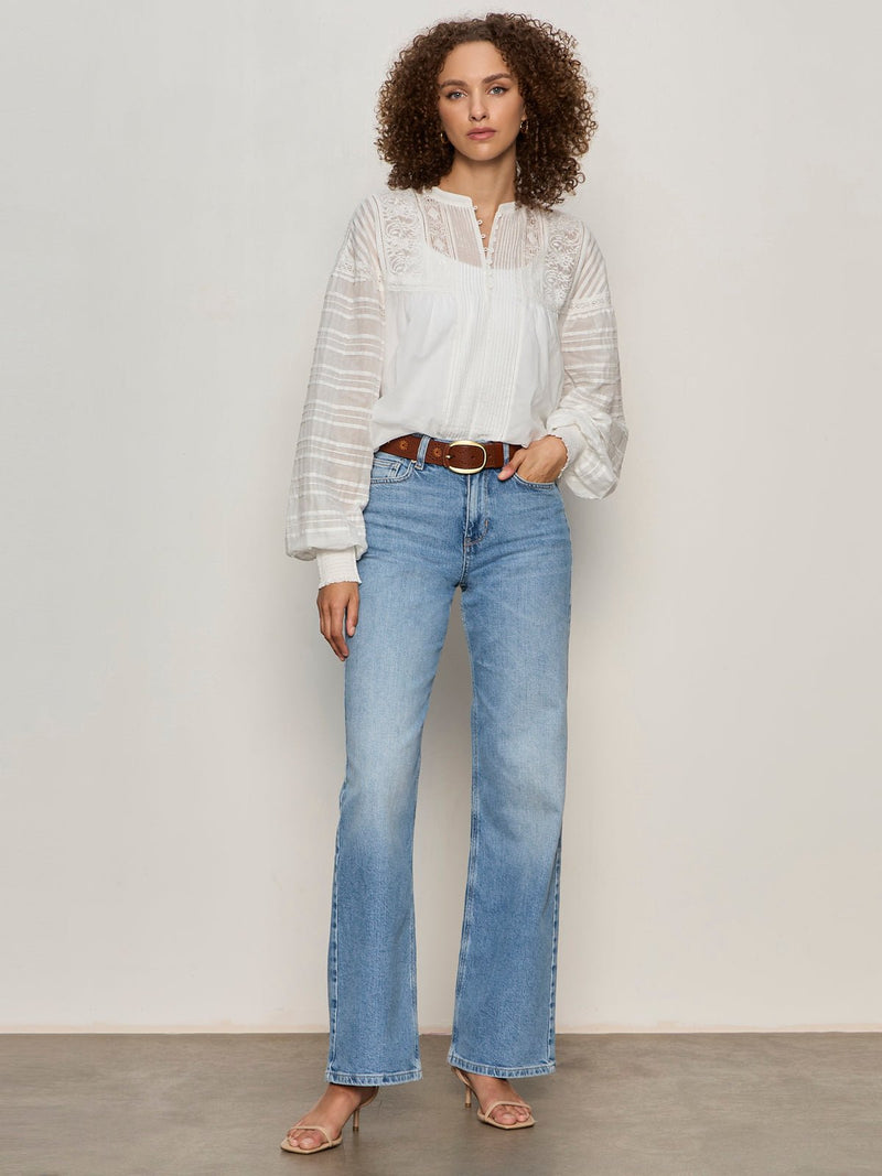 Adore You Embroidered Blouse White alt 4