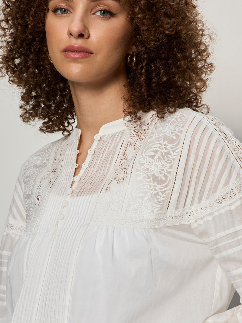 Adore You Embroidered Blouse White alt 3