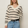 Airy Openwork Sweater Chalk Black Stripe - Sanctuary Clothing