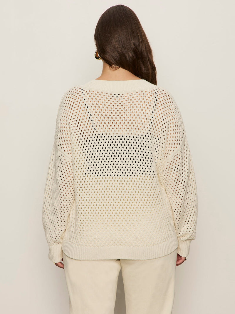 Airy Openwork Sweater Macrame Extended Sizing alt 3