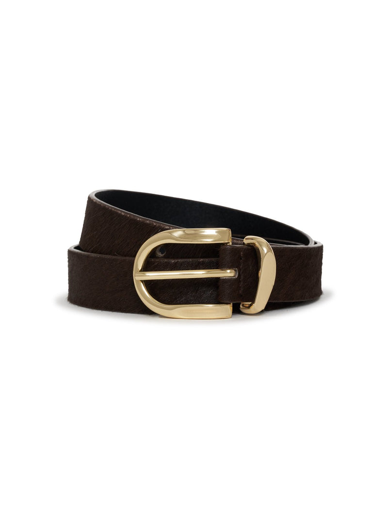 All Day Calf Hair Belt Choco Brown alt 4