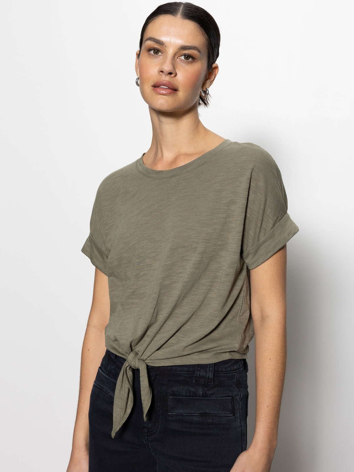 All Day Tie Tee Trail Green - Sanctuary Clothing