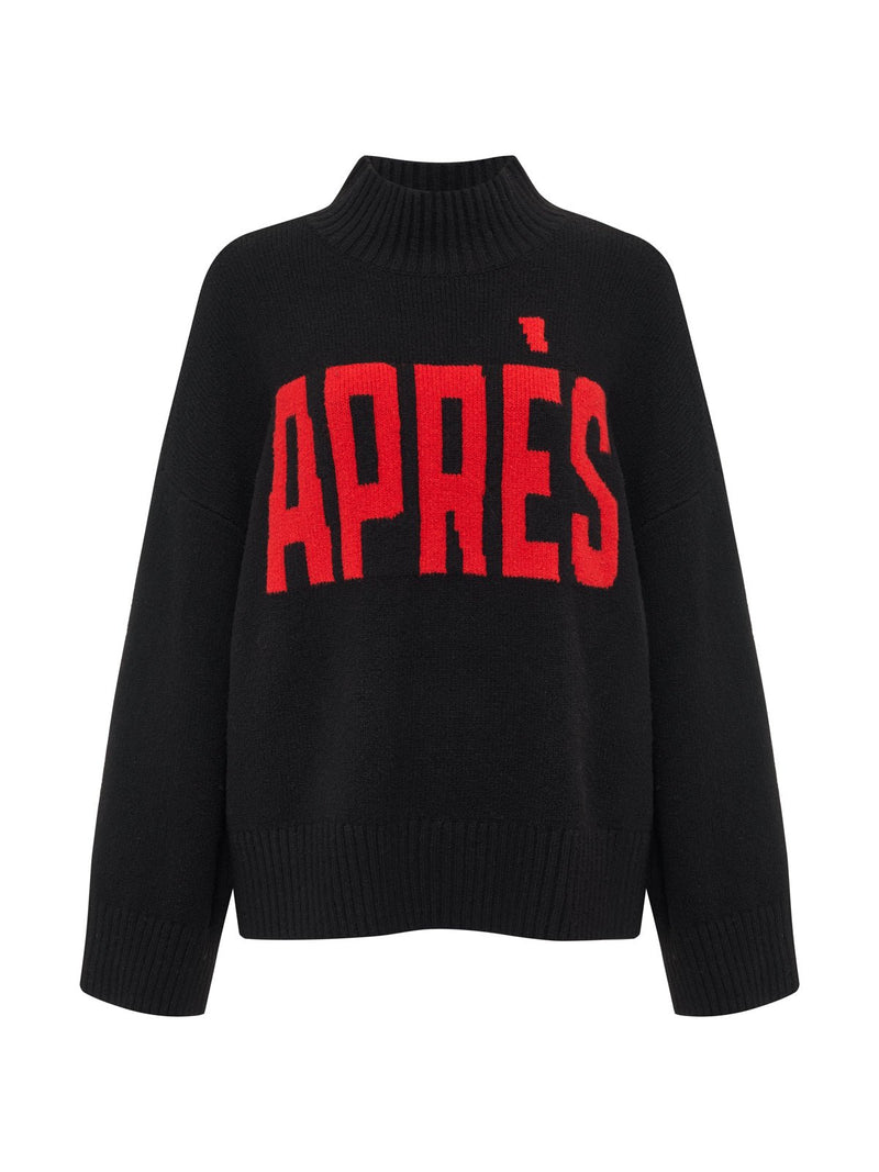 Apres Ski Sweater Black/Mars Red Petite Sizing alt 5