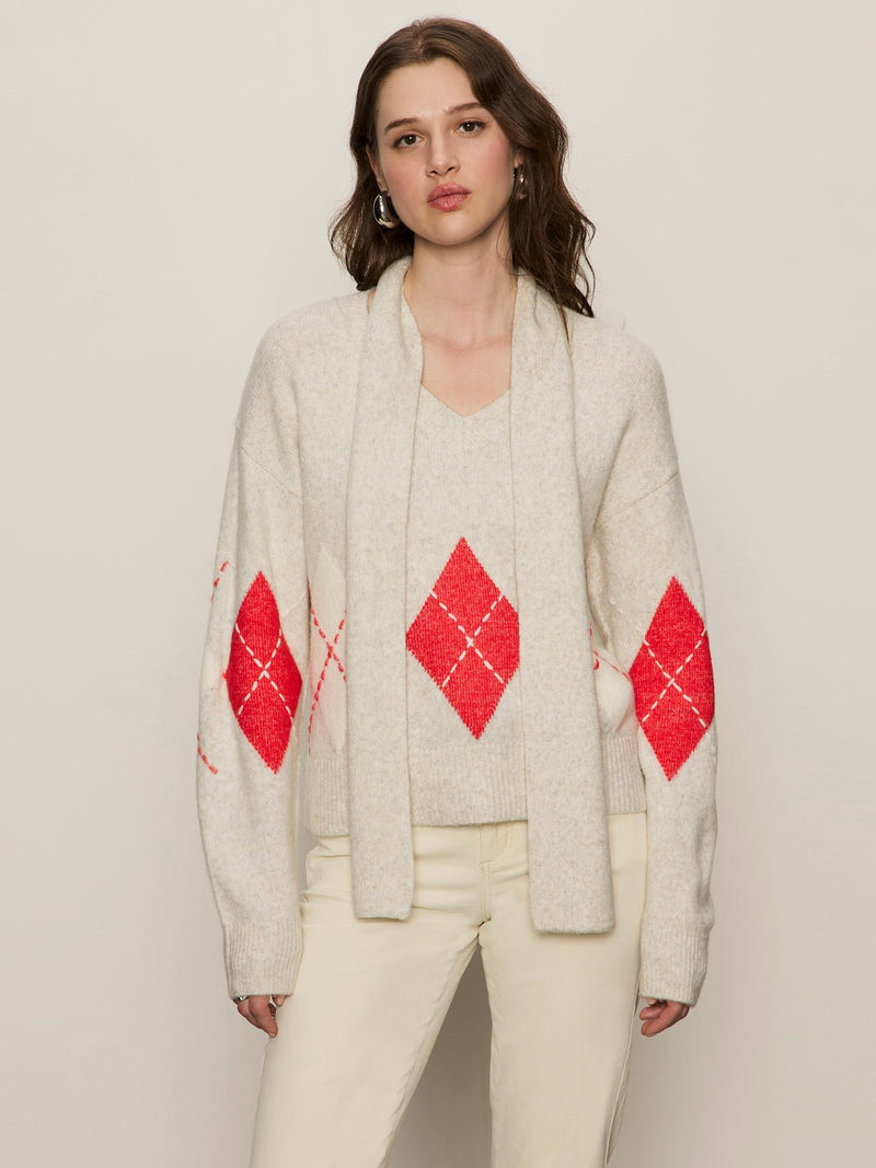 Argyle Scarf Sweater Tulip Multi Argyle alt 1