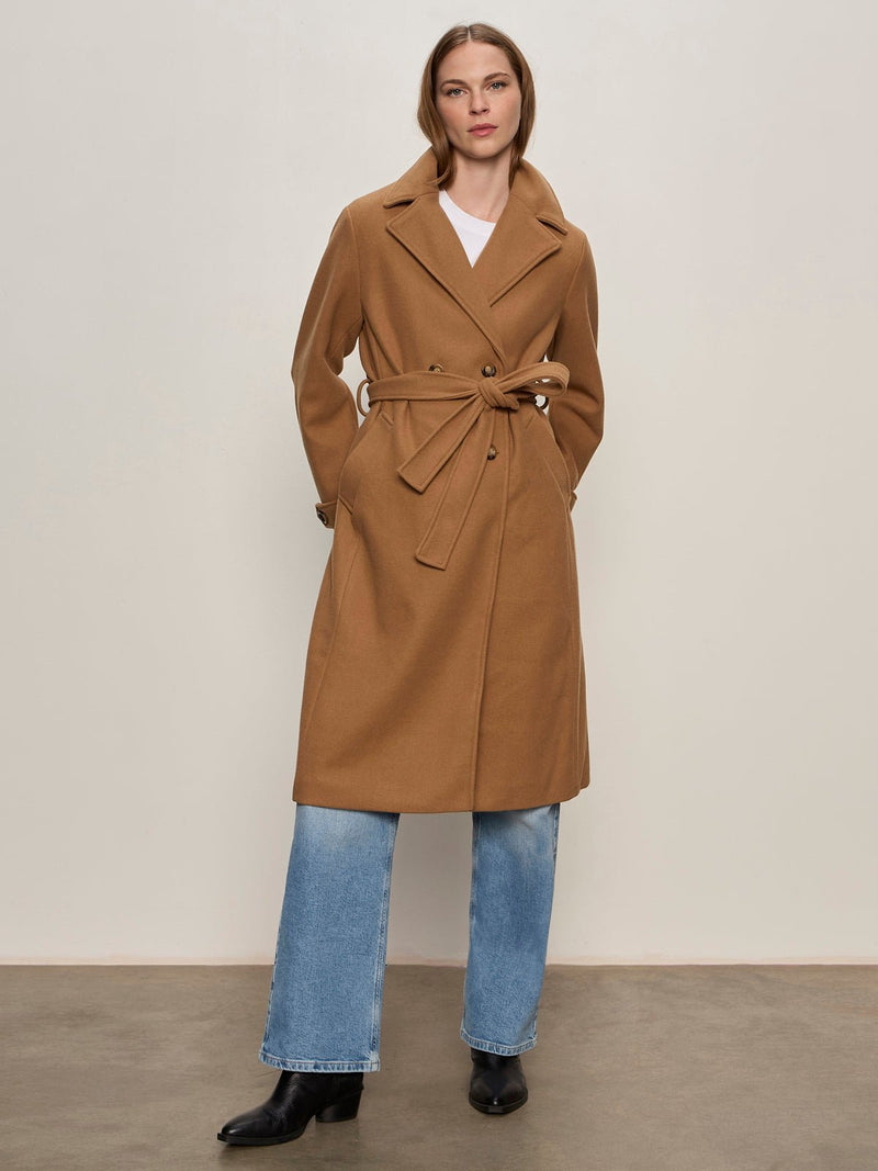Aria Wrap Coat Camel alt 1