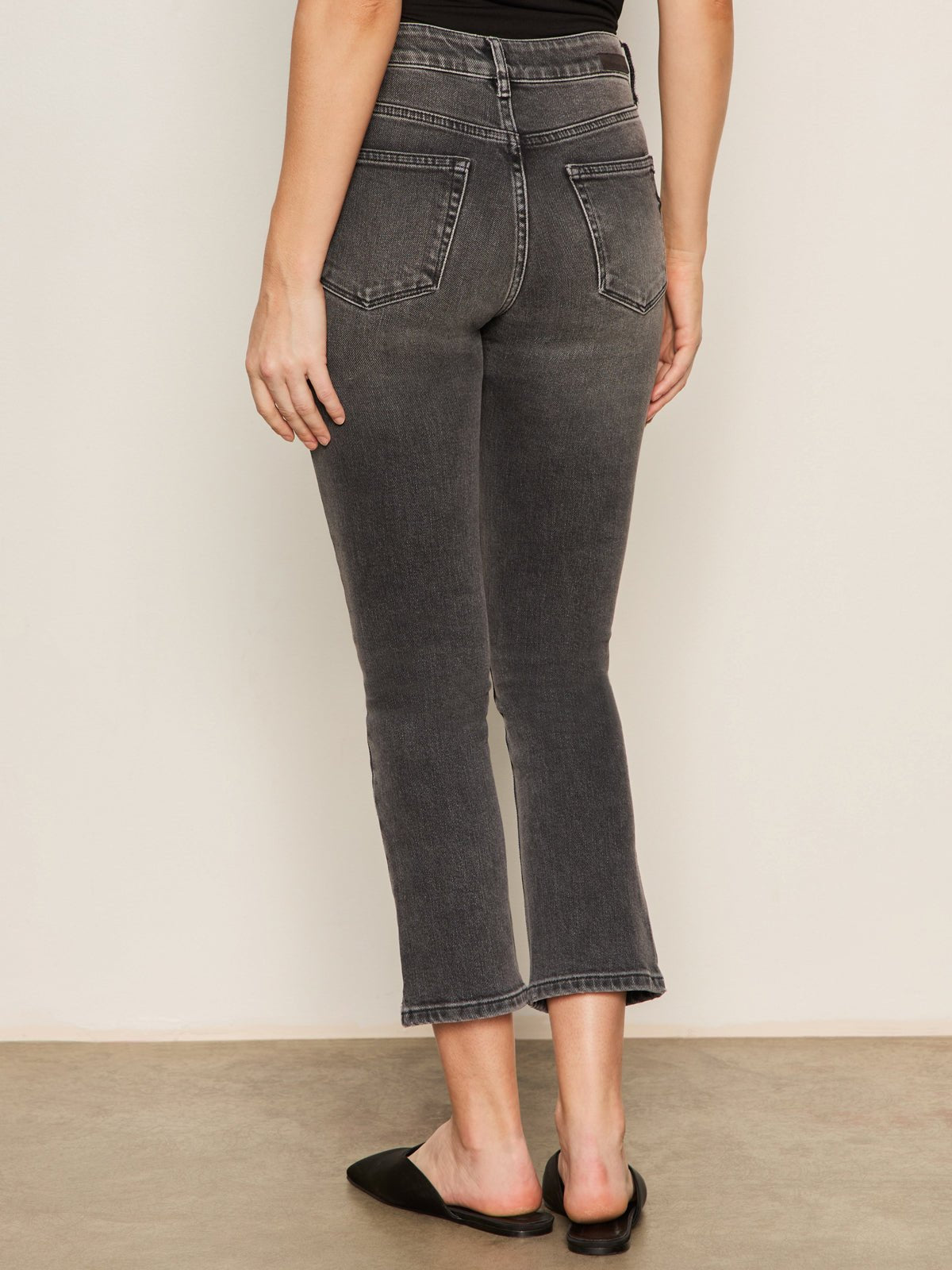 Astra Kick Crop Jean Washed Black Denim - Sanctuary Clothing
