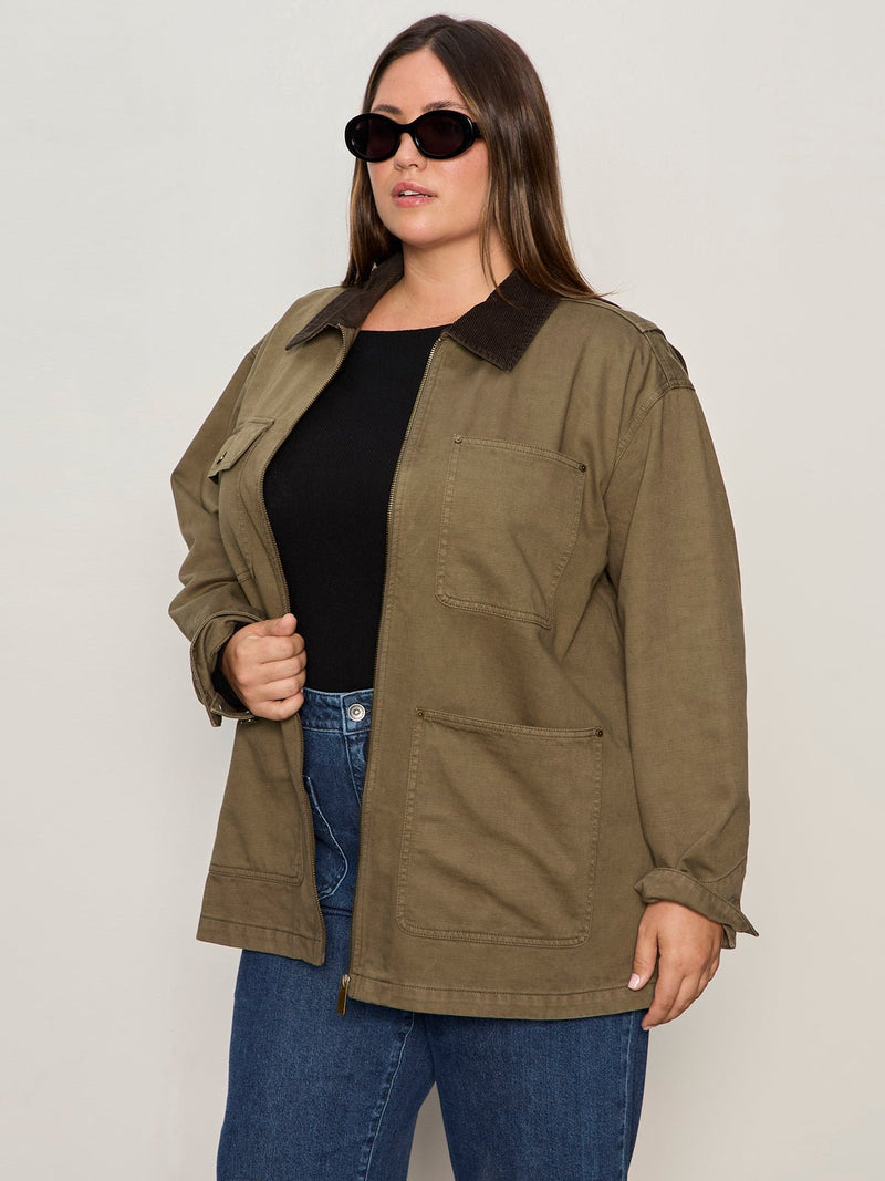 Barn Jacket Burnt Olive Extended Sizing alt 1