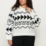 Below Zero Fairisle Popover Chalk And Black Fairisle Extended Sizing - Sanctuary Clothing