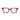 Sanctuary Clothing blue light glasses in crimson, rectangular shape with clear lenses, displayed front-facing on a white background.
