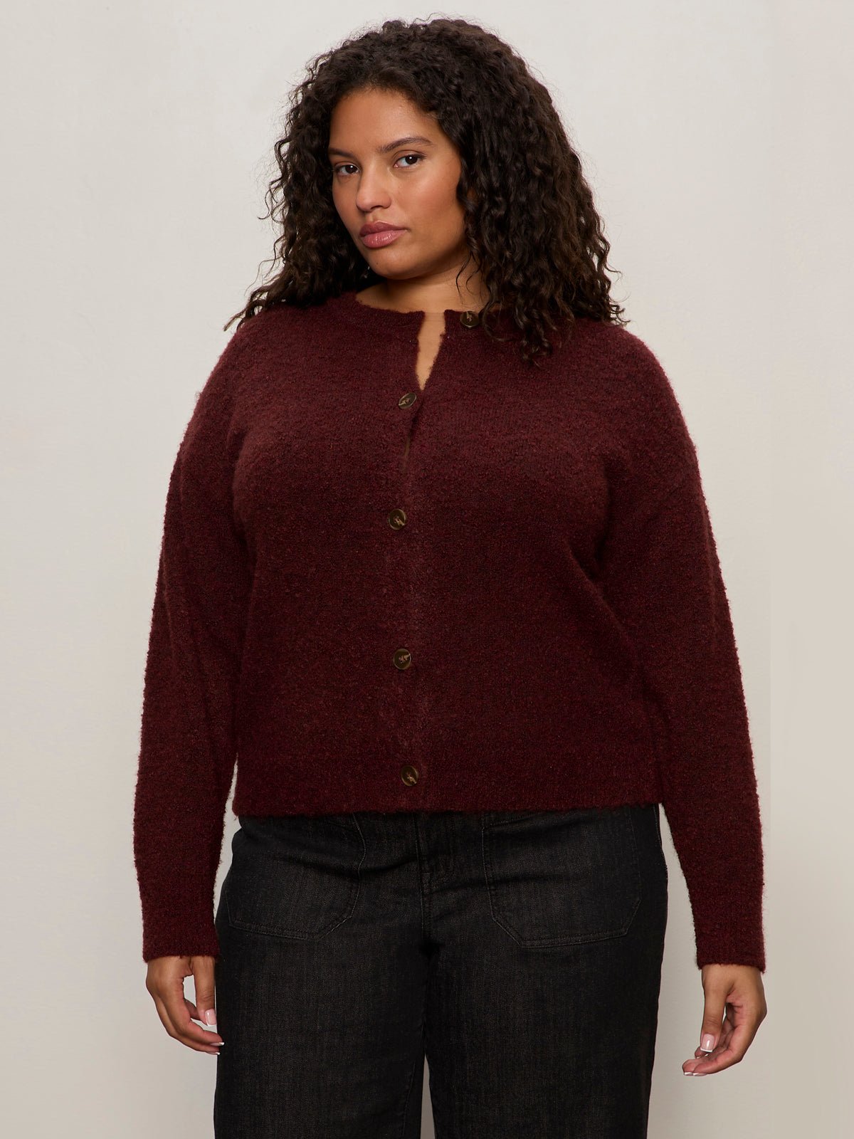 Boucle Cardi Dark Crimson Extended Sizing - Sanctuary Clothing