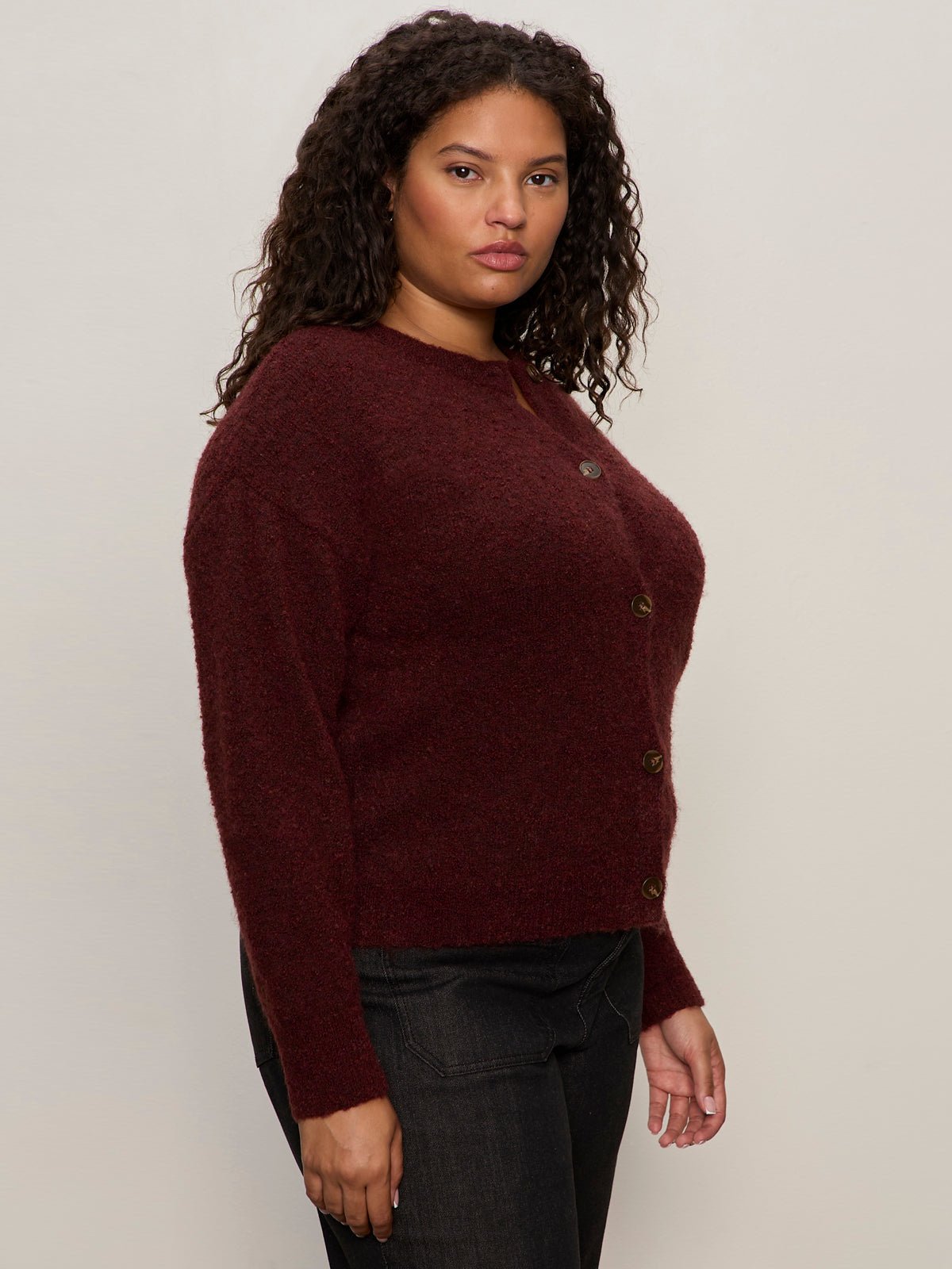 Boucle Cardi Dark Crimson Extended Sizing - Sanctuary Clothing