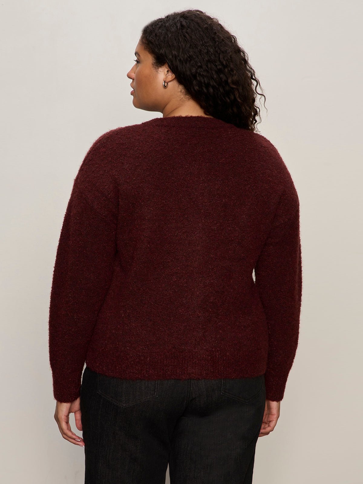 Boucle Cardi Dark Crimson Extended Sizing - Sanctuary Clothing