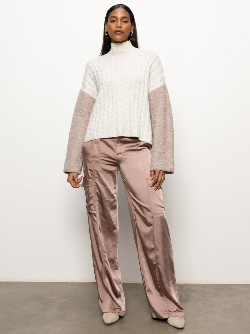 Boucle Sleeve Sweater Light Heather Oatmeal Multi alt 4