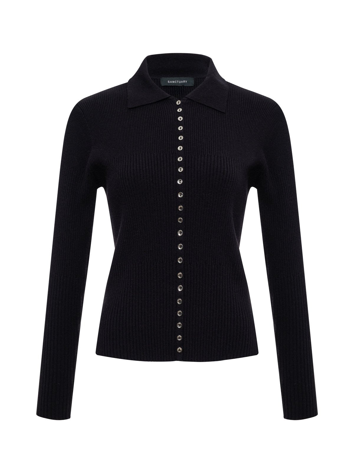 Button Down Variegated Cardi Black - Sanctuary Clothing