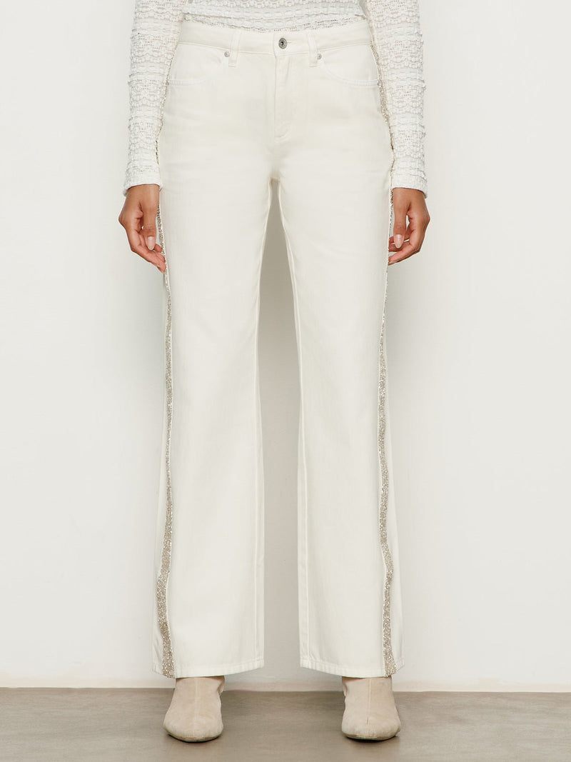 Cadence Shimmer Stripe Jean Vanilla Creme alt 1