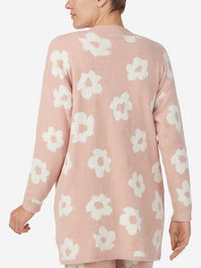 Long Sleeve Open Cardigan Rose Floral