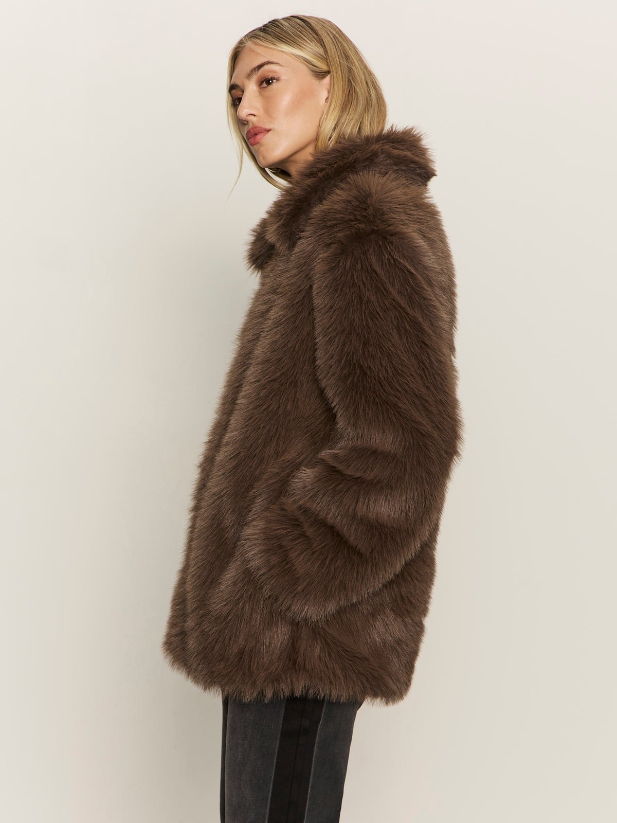 Carmen Fur Coat Morel - Sanctuary Clothing