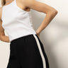 Casual Semi - High Rise Track Pant Black Chalk Stripe - Sanctuary Clothing